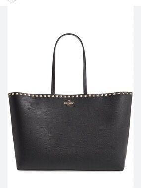 Valentino Garavani Rockstud Leather Tote - Black